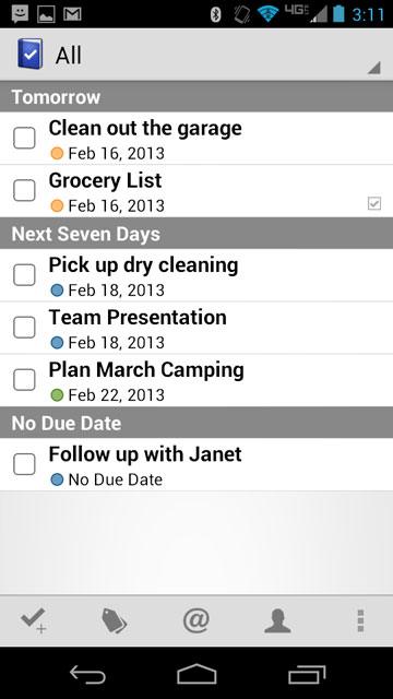 Screenshot of Todo Pro for Android - BETA 2